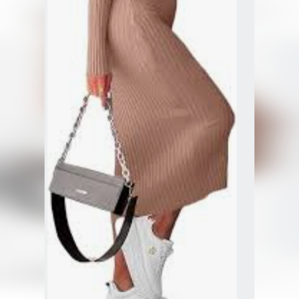 Studio One Brown Ribbed Knit Dress - Picture 2 of 12